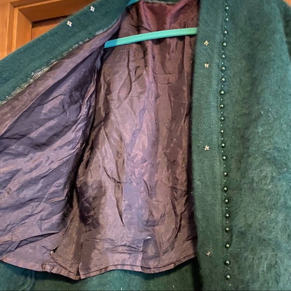 Vintage Angora Kelly Green Sweater, Size Large - Picture 4 of 6